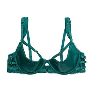 NWOT Playful Promises Quarter Cup Bra Emerald Forest Green
